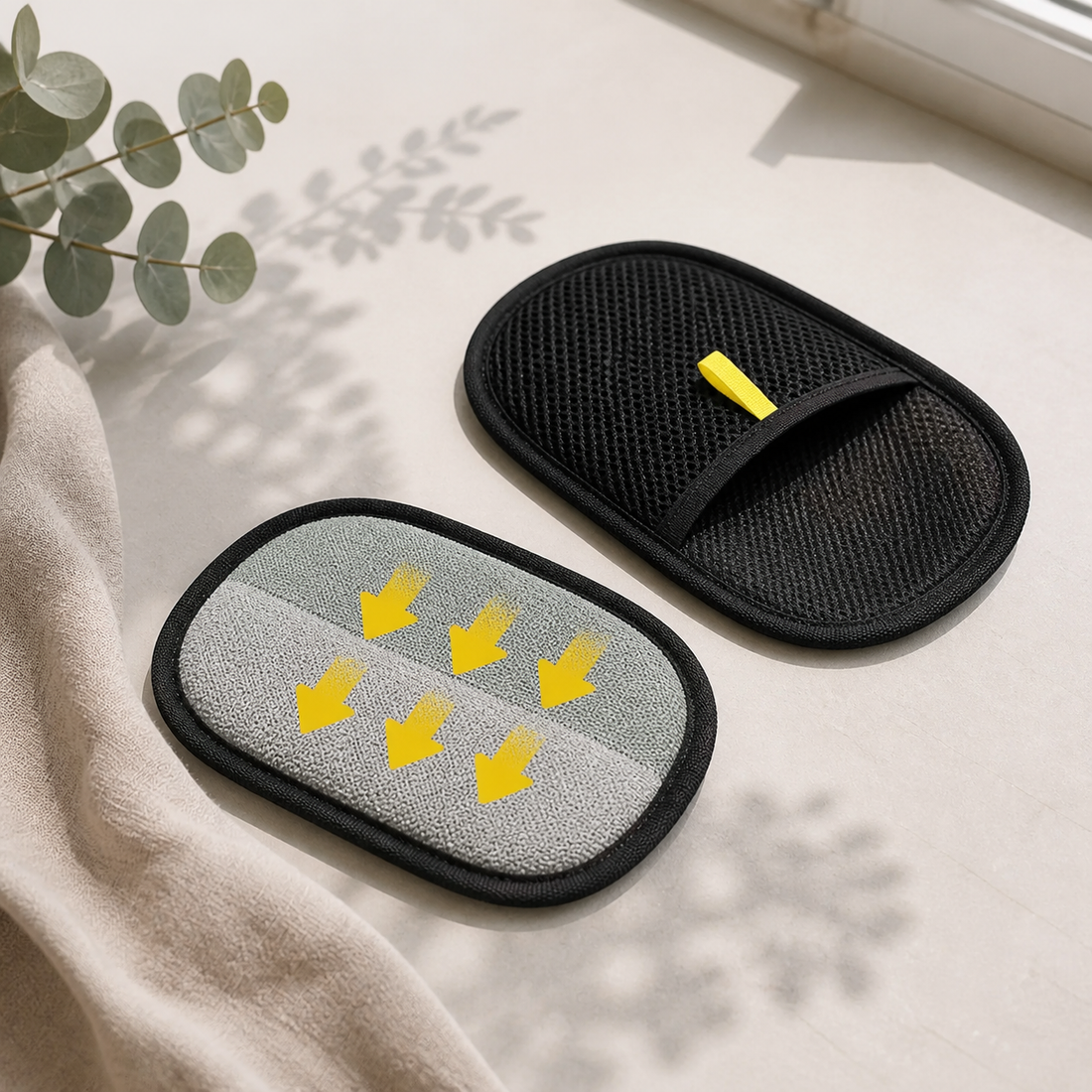 Gant anti-poils pour nettoyer les textiles de la maison