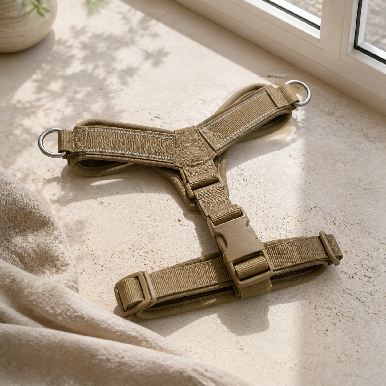 Harnais tactique anti-traction pour grand chien – mise en scène naturelle