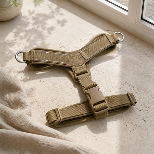 Harnais tactique anti-traction pour grand chien – mise en scène naturelle