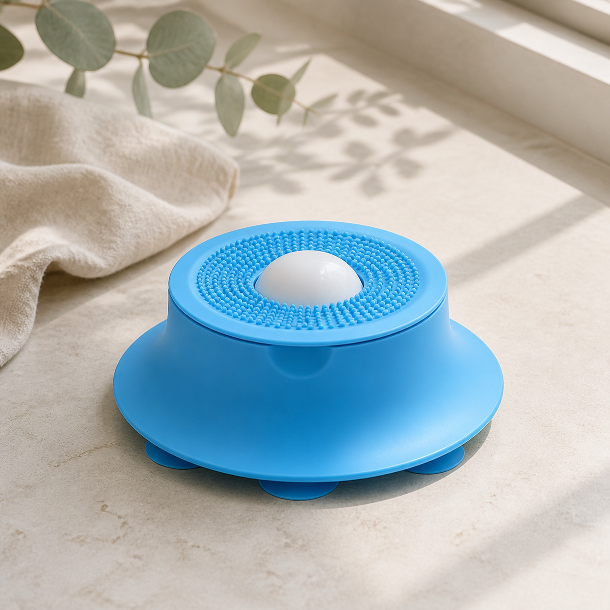 Tapis de léchage pour chien à ventouses – mise en scène naturelle