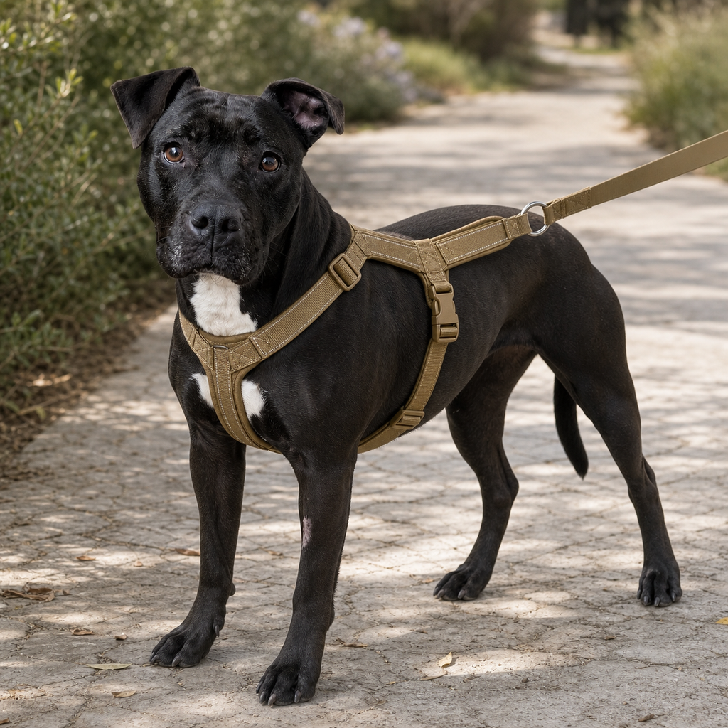Pam porte le harnais tactique pour grand chien