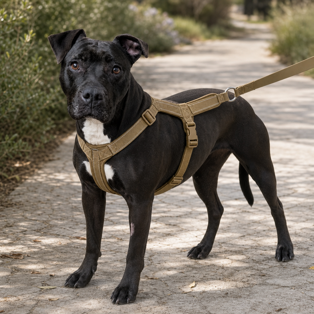Pam porte le harnais tactique pour grand chien