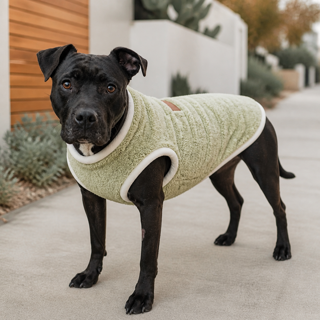Pam porte le sweat chaud pour grand chien
