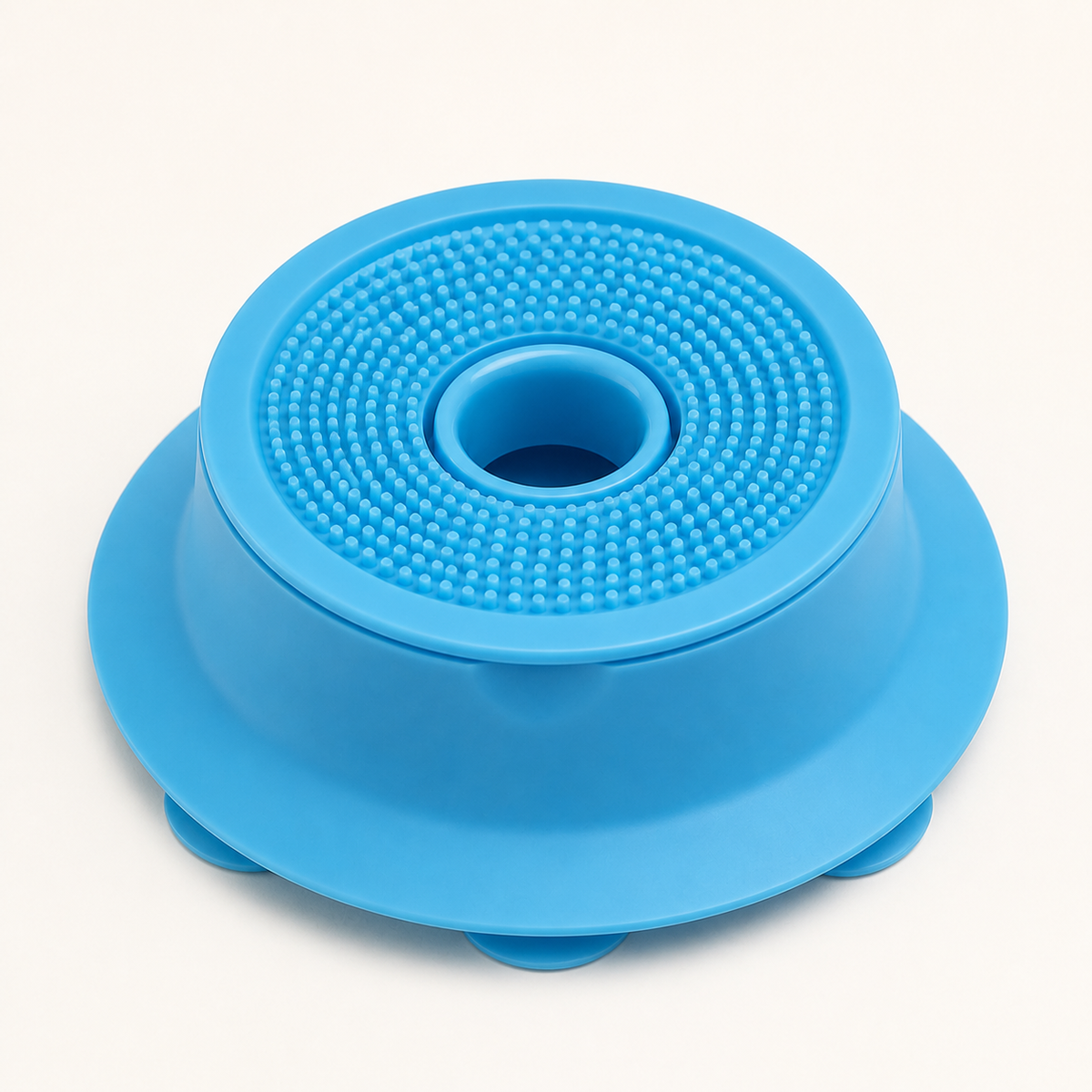 Tapis de léchage pour chien à ventouses – vue de dessus sur fond blanc cassé